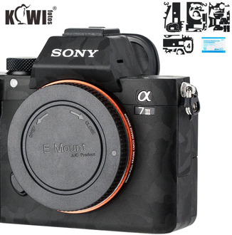 Kiwi Camera Body Protective Skin Film Kit For Sony A7 III A7R III A7III A7RIII A7M3 A7R3 Anti-Scratch 3M Sticker Shadow Black