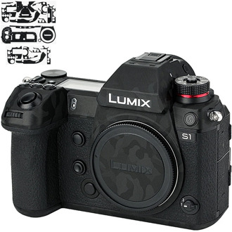 Kiwifotos Anti-Scratch Camera Body Skin Cover Protector Film For Panasonic Lumix S1 S1R 3M Sticker Shadow Black
