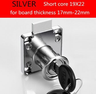 Kk & Fing Lade Sloten Met 2 Sleutels Meubilair Hardware Deur Kast Lade Slot Voor Bureau Brief Box 3 kleuren Cam Sloten zilver 19X22MM