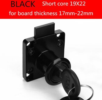 Kk & Fing Lade Sloten Met 2 Sleutels Meubilair Hardware Deur Kast Lade Slot Voor Bureau Brief Box 3 kleuren Cam Sloten zwart 19X22MM