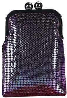 Kkmhan Vrouwen Creatieve Sequin Telefoon Bag Magic Kleur Keten Avondtasje Schouder Kruis Tas Bolso Mujer Paars