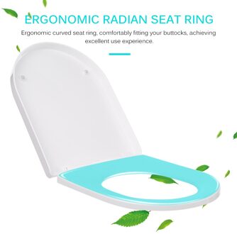 Kkmoon Verdikte D-Vormige Wc Deksel Pp Universele Wc Cover Vertragen Toiletbrillen Cover P2002 Een Klik installatie