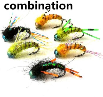 KKWEZVA 36 PCS vissen lokken #8 Zwart haken Heldere Huid Materiaal Nimf Spinner Droge Vlieg Insect Aas Trout Fly fishing Flies 63-1