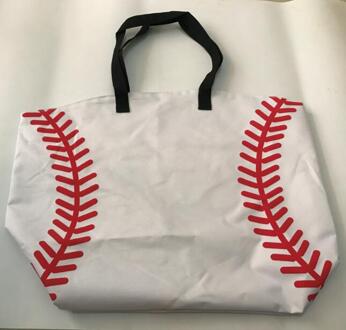 Klaar In Voorraad Honkbal Tote Canvas Tote Softbal Patroon, Tote Baseball Tote Met Magnetische Sluiting wit