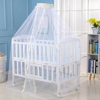 Klamboe Voor Baby Zomer Baby Crib Netto Crib Netting Klamboe Baby Canopy Ronde Bed Luifel Voor Cribs Niet omvatten Houder geel Edge