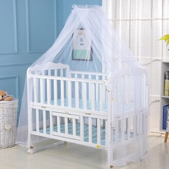 Klamboe Voor Baby Zomer Baby Crib Netto Crib Netting Klamboe Baby Canopy Ronde Bed Luifel Voor Cribs Niet omvatten Houder wit Edge