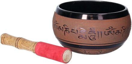 klankschaal met aanstrijkhout - bruin - D14 x H9 cm