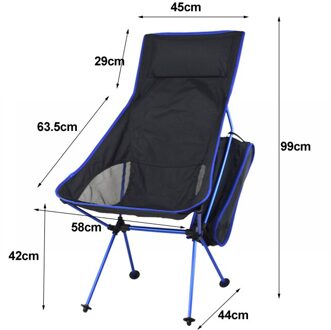 Klapstoel Superhard Hoge Belasting Outdoor Camping Stoel Draagbare Strand Wandelen Picknick Zetel Vissen Gereedschap Stoel stijl 3 blauw