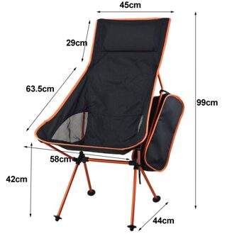 Klapstoel Superhard Hoge Belasting Outdoor Camping Stoel Draagbare Strand Wandelen Picknick Zetel Vissen Gereedschap Stoel stijl 3 oranje