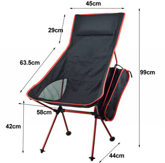 Klapstoel Superhard Hoge Belasting Outdoor Camping Stoel Draagbare Strand Wandelen Picknick Zetel Vissen Gereedschap Stoel stijl 3 rood