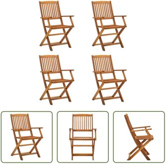 Klapstoelen Acaciahout - Set van 4 - 54x57x91 cm - Olieafwerking Bruin