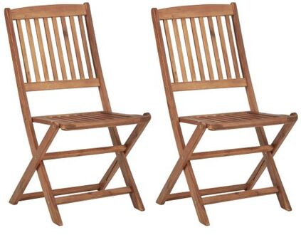 Klapstoelenset Acaciahout - 48.5 x 57 x 91 cm - Weerbestendig - 2x stoel Bruin