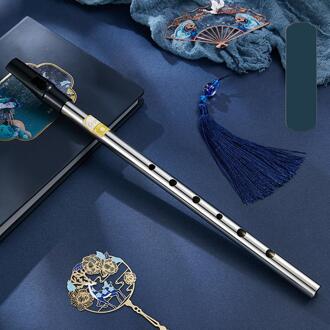 Klarinet Ierse Fluitje Beginner 6-Gat Klarinet Tin Treble Klarinet Instrumento Musical De Bambú Amargado zilver d