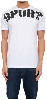 Klassiek Katoenen Heren T-Shirt Plein Sport , White , Heren - 2Xl,Xl