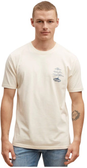 Klassiek Katoenen T-shirt Denham The Jeanmaker , Beige , Heren - Xl,M,S