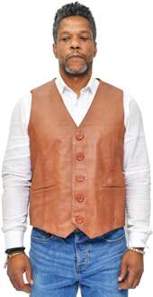 Klassiek leren herenvest-Chester - maat M Bruin