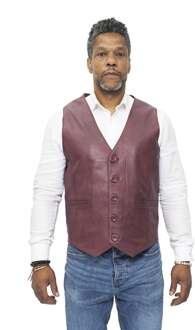 Klassiek leren herenvest-Chester - maat XS Bourgogne