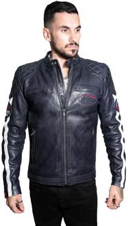 Klassiek leren race-jack voor heren, Barcelona Navy