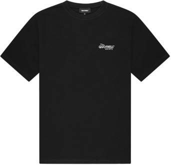 Klassiek Logo Print T-Shirt Zwart/Wit Quotrell , Black , Heren - 2Xl,Xl,L,M,S,Xs