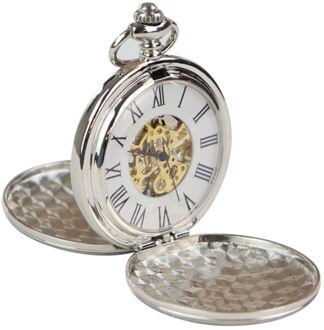 Klassiek mechanisch zakhorloge Peaky Blinders Vintage skelet automatisch Zilver