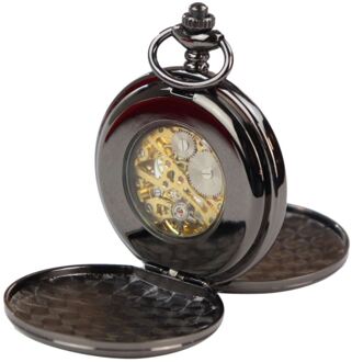 Klassiek mechanisch zakhorloge Peaky Blinders Vintage skelet automatisch Zwart