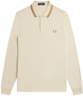 Klassiek poloshirt met lange mouwen Fred Perry , Beige , Heren - 2XL