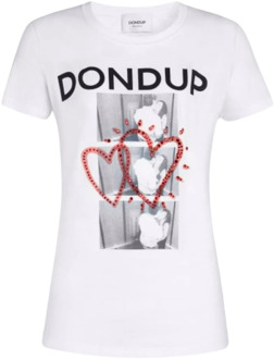 Klassiek T-Shirt Dondup , White , Dames - M