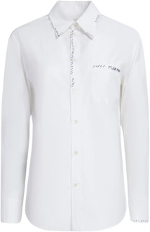 Klassiek Wit Overhemd met Logo Print Marni , White , Dames - M,S,Xs,2Xs
