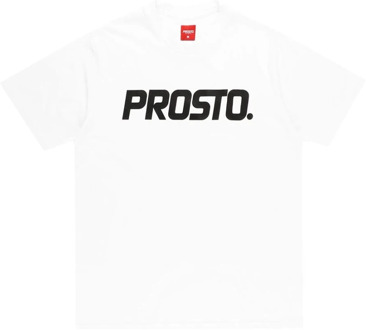Klassiek Wit T-Shirt Prosto , White , Heren - L,M