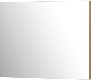 Klassieke Badkamerspiegel Napoli - Rechthoekig - Met Planchet - Asgrijze Eik - 90x80 Cm