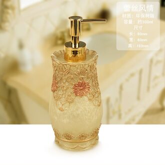 Klassieke Bloem Patroon Hars Badkamer Accessoires Tandpasta Houder Bad Lotion Fles Mond Cup Wc Borstel Bad Benodigdheden Bath Lotion bottle