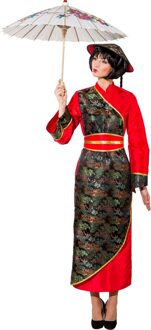 Klassieke Chinese Jurk Met Riem Rood Rood - Zalm