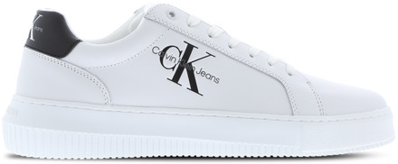 Klassieke Cupsole Leren Sneakers Wit Zwart Calvin Klein Jeans , White , Heren - 42 Eu,40 EU