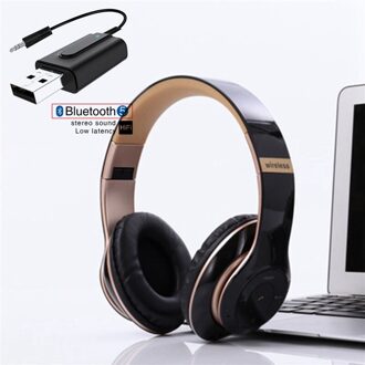 Klassieke Draadloze Hoofdtelefoon Met Mic & Tv Pc Laptop Bluetooth Zender, Of Bluetooth Aux Audio Adapter, telefoon Muziek Helm zwart