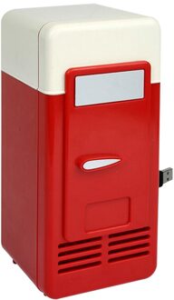 Klassieke Draagbare 5V Desktop Usb Elektrische Koelkast Multi-Functionele Praktische Mini Car Drank Koeling Koelkast Rood