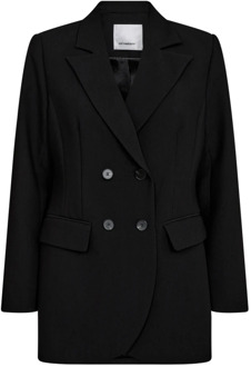 Klassieke Dubbelrij Blazer 30112 Zwart Co'Couture , Black , Dames - L,Xs