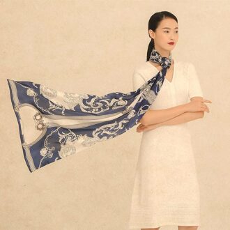 Klassieke En Najaar 53*170Cm Lange Stijl Digitale Gedrukte Zijden Sjaals