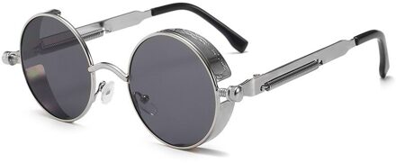 Klassieke Gothic Steampunk Stijl Ronde Zonnebril Mannen Vrouwen Retro Ronde Metalen Frame Kleurrijke Lens Zonnebril