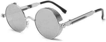 Klassieke Gothic Steampunk Stijl Ronde Zonnebril Mannen Vrouwen Retro Ronde Metalen Frame Kleurrijke Lens Zonnebril