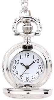 Klassieke Grote Twee Geconfronteerd Sliver Mode Zakhorloge Hof Stijl zakhorloge man vrouw ketting klok Paar oude man horloge