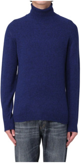 Klassieke hoge hals sweatshirt voor heren Roberto Collina , Blue , Heren - 2XL