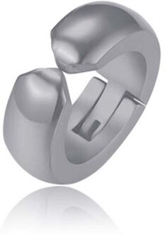 Klassieke Hop Hop Stijl Roestvrij Staal Oorbellen Voor Vrouwen Mannen Punk Clip Oor Sieraden Party 2 Stuks clip earring zilver