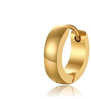 Klassieke Hop Hop Stijl Roestvrij Staal Oorbellen Voor Vrouwen Mannen Punk Clip Oor Sieraden Party 2 Stuks stud earring goud