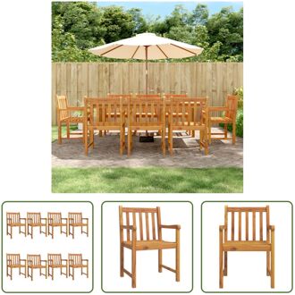 Klassieke Houten Tuinstoelen - Set van 8 - Massief Acaciahout - 56x55.5x90 cm Bruin