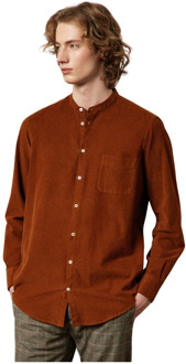 Klassieke Katoenen Overhemd met Opstaande Kraag Massimo Alba , Orange , Heren - 2Xl,Xl,L,M,S
