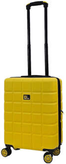 Klassieke koffer met harde schaal en 8 wielen Geel - One Size