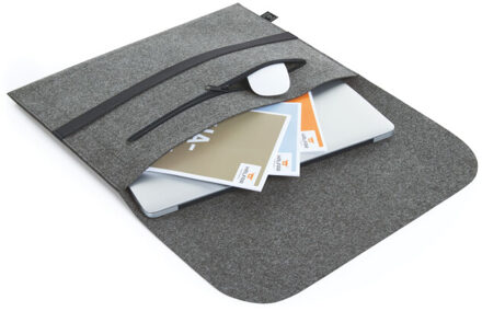 Klassieke laptophoes - maat One size Grijs