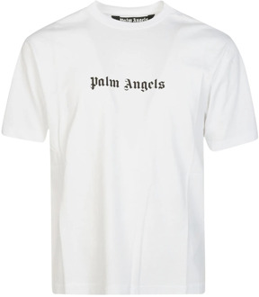 Klassieke Logo T-shirt Palm Angels , White , Heren - Xl,L,M,S