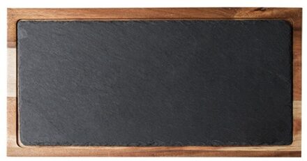 Klassieke Massief Houten Snack Disc Hout Lade Zwarte Leisteen Brood Plaat Ovale/Rechthoek Houten Plaat Western-Stijl Of japanse Voedsel