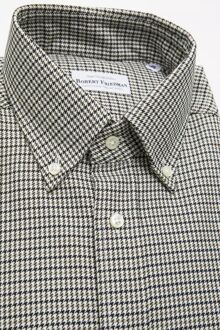 Klassieke Pas Houndstooth Shirt - maat 2XL Lichtblauw